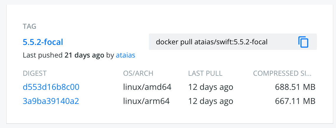 Multi-arch swift docker image
